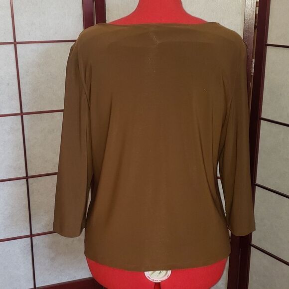 Giorgio Fiorline Collection Business Casual Brown Blouse - Picture 5 of 7